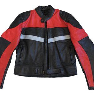 Black and Red Cafe Racer Biker Leather Jacket